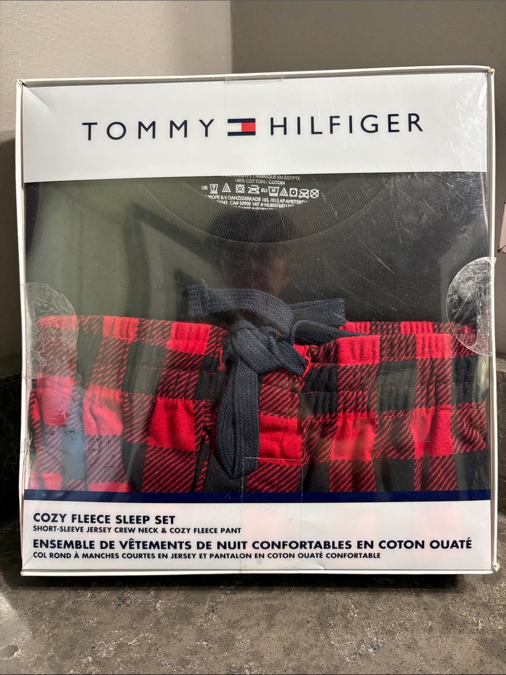 Tommy Hilfiger Red and Black Cozy Fleece Sleep Set